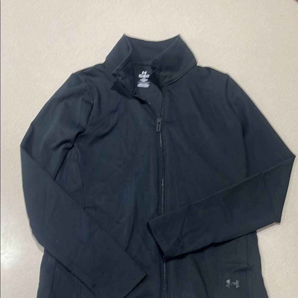 Under Armour Girls Youth Large Black Lightweight Full-Zip Track Jacket